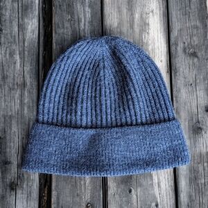 Classic Blue Ribbed Beanie